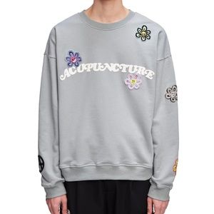 Acupuncture 1993 Crewneck Punish- Light Grey- Men’s XS Fitted Sweatshirt/Sweater